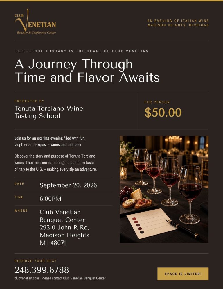 Experience Tuscany at Club Venetian: An Evening of Italian Wine
